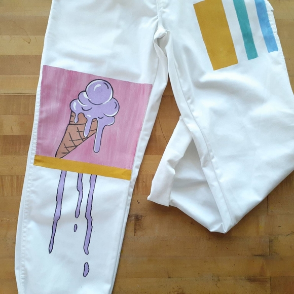 SOLd! Handpainted White Dickies Painters Pants - Picture 5 of 8